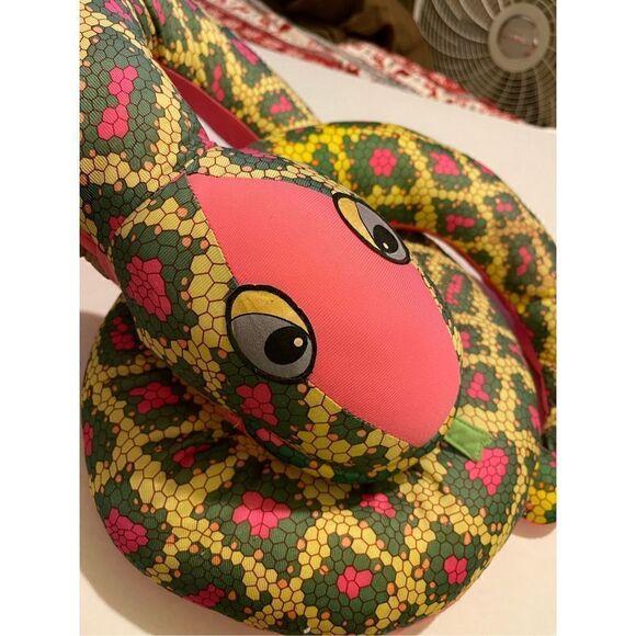 Snake hand puppet VTG Playskool 1990’s Rattlin’ Randy The Wrestler Snake Neon Pi - Picture 6 of 10